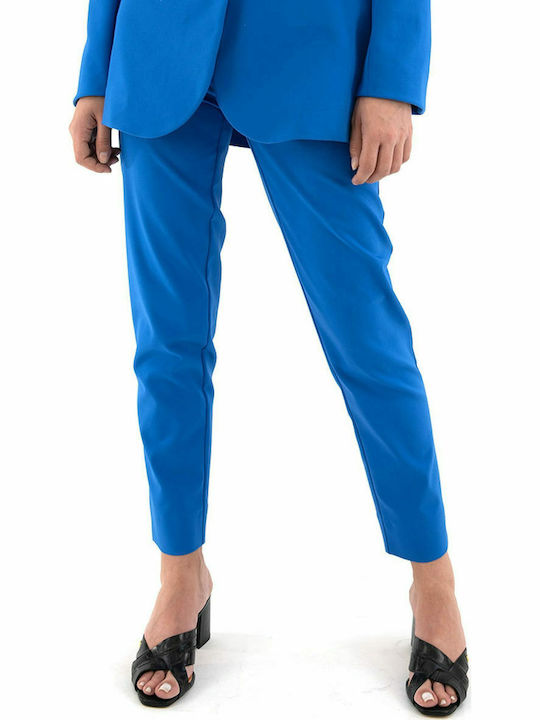 C. Manolo Damen Stoff Hose Blau