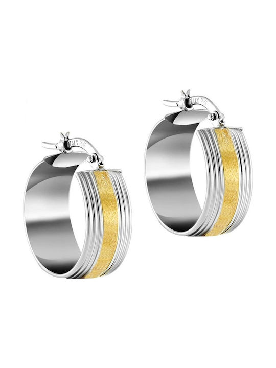 14K White gold hoop earrings in patent SK11400075