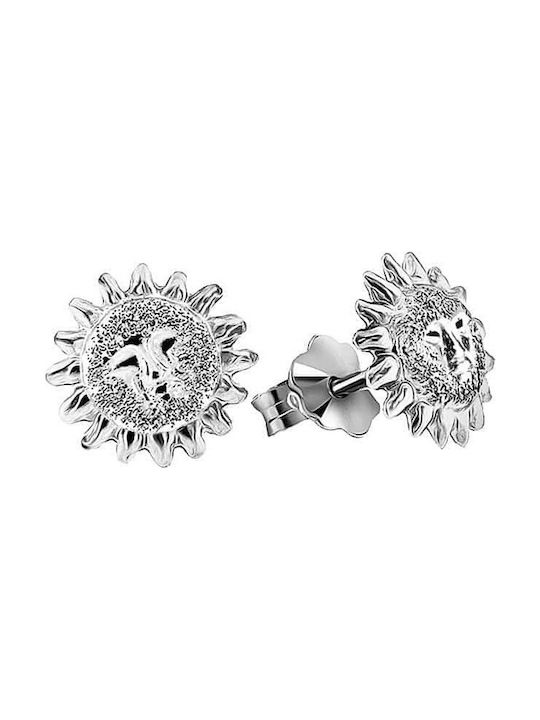 14K Studded white gold earrings sun SK11200091