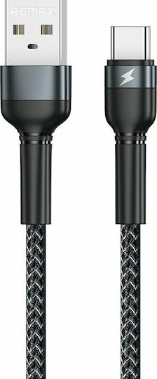 Remax Braided USB 2.0 Cable USB-C Male - USB-A Black 1m