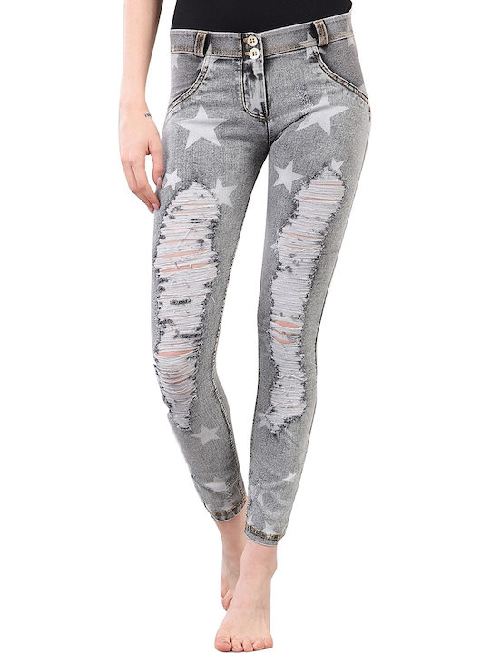 Women's Jean Trousers Push Up in Super Skinny Fit Gray