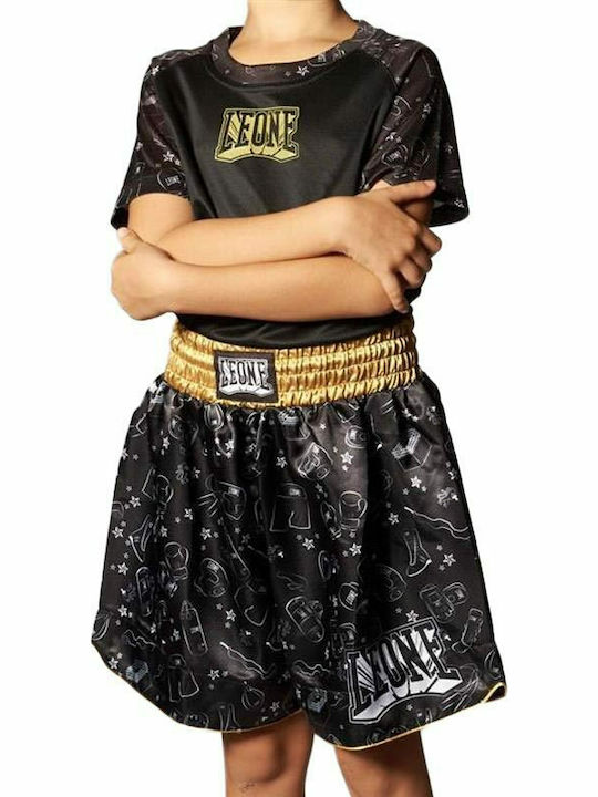 Leone Number One Kids Kick/Thai Boxing Shorts Black