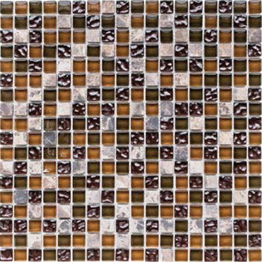 Karag D21 Placă Perete Bucătărie / Baie Sticlă Lucios 30.5x30.5cm Multicolor