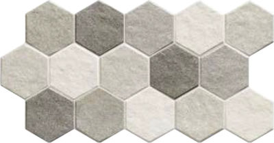 Karag HEX Floor / Kitchen Wall / Bathroom Matte Porcelain Tile 51x26.5cm Stonehenge Frost