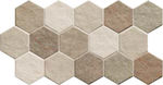 Karag Hex Floor / Kitchen Wall / Bathroom Matte Porcelain Tile 51x26.5cm Stonehenge Earth