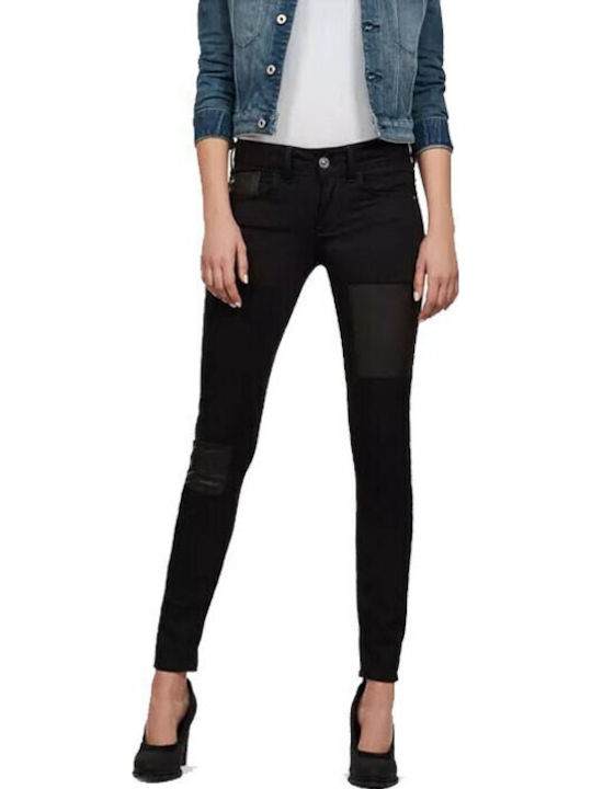 Lynn Women's Jean Trousers Mid Rise in Skinny Fit Black