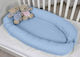 Baby Oliver Βρεφικό Μαξιλάρι Φωλιά Muslin Ciel 95x55εκ.