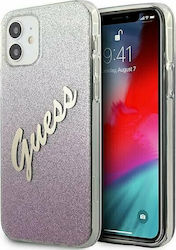 Guess Glitter Gradient Script Coperta din spate Plastic Multicolor (iPhone 12 mini) GUHCP12SPCUGLSPI