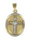 Εσταυρωμένος Pendant Kids Talisman Double Sided with Jesus Christ from Gold 9K PD11002