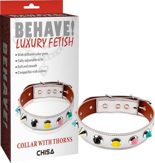Chisa Novelties Collar with Thorns Κολάρο σε Λευκό Χρώμα