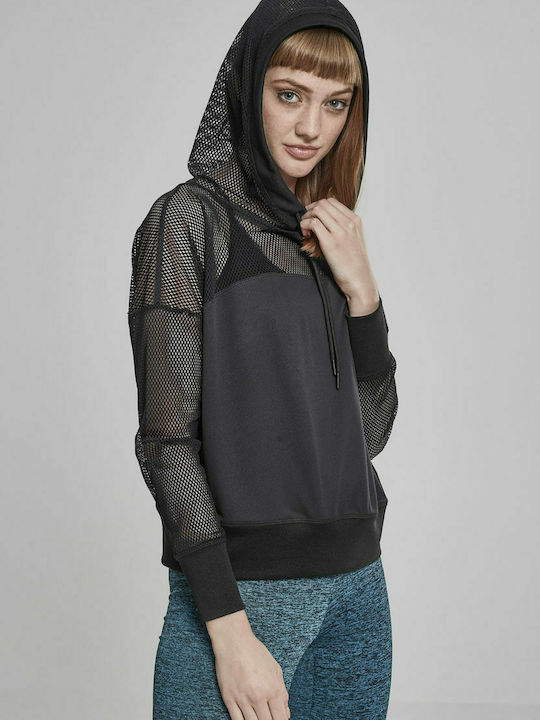 Urban Classics TB2027 Women's Hooded Sweatshirt Black