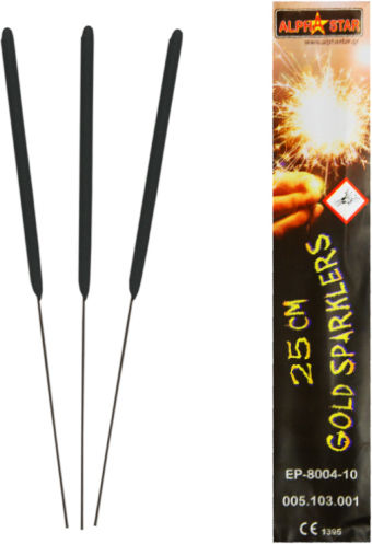 Alpha Star Artificiu Tort 10" Scânteietoare cu bețișoare irizate cu Durată 45 Secunde 10buc