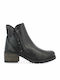 Alter Leder Stiefeletten Damen Schwarz