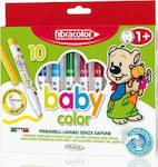 Fibracolor Baby Color 1+ Πλενόμενοι Μαρκαδόροι Ζωγραφικής σε 10 Χρώματα