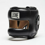 Leone Protection Adult Full Face Boxing Headgear Synthetic Leather Black