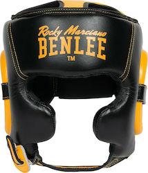 Benlee Brockton Adult Open Face Boxing Headgear Leather Black