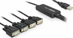 DeLock Кабел USB-A към RS232 9-пинов мъжки 1.4м (61887) 1бр