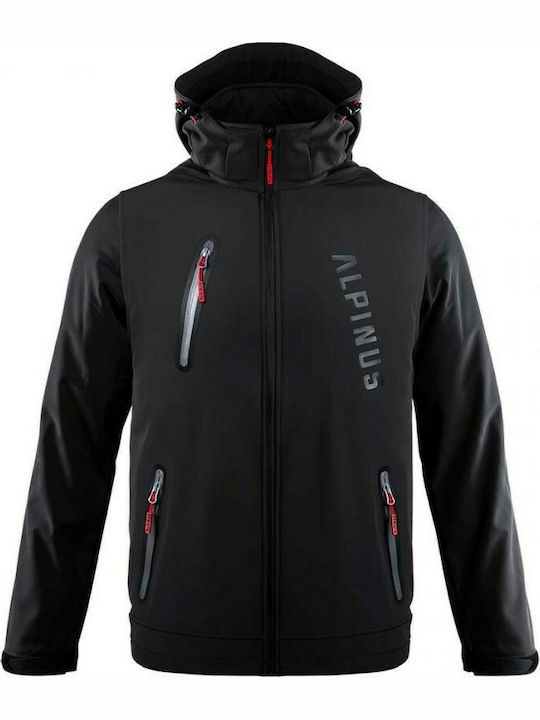 Alpinus Denali Men's Winter Softshell Jacket Waterproof and Windproof Black