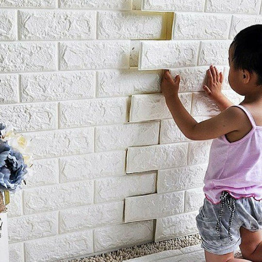 3D Стенен Панел Пяна Лепенка Бял Foam Бял 75x70см 3D Стенен Панел Пяна Лепенка Бял Foam Бял 75x70см