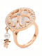 Folli Follie Damen Ring aus Stahl Vergoldet