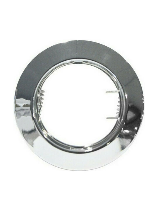 Aca Round Metallic Frame for Spot GU10 MR16 Silver 7.5x7.5cm.