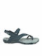 Terran Convertible Ii Leather Women's Flat Sandals with Strap in Navy Blue Color