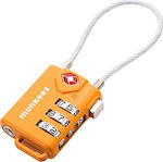 Munkees Padlock with Cable Combination Orange 1pcs