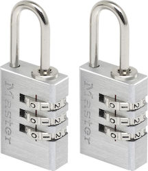 Master Lock 7620EURT Steel Padlock Brass Combination 20mm 2pcs