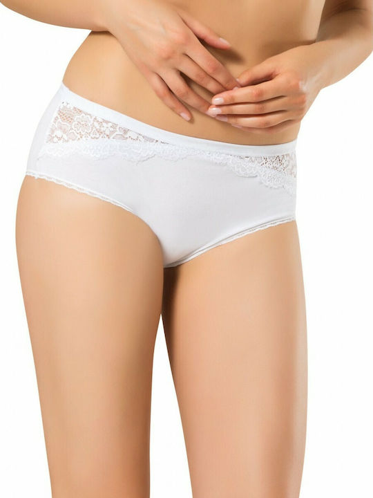 Femeie Slip cu Dantelă Alb