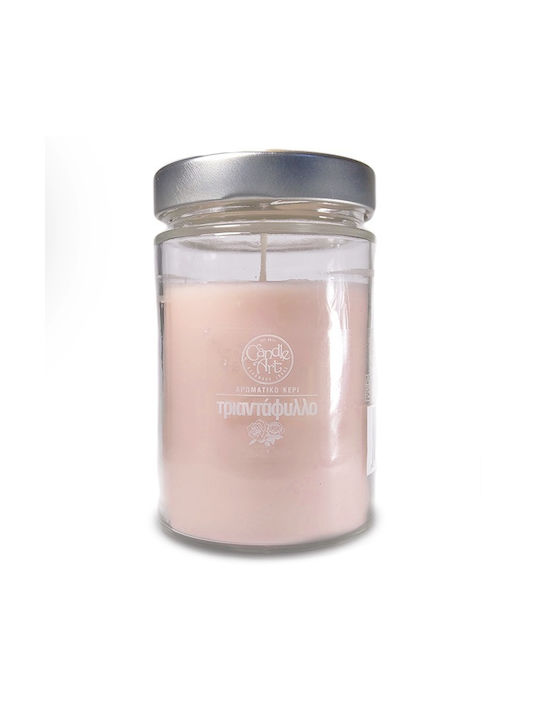 Candle n'Art Scented Candle Jar with Scent With Rose Essential Oils Pink 370gr 1pcs