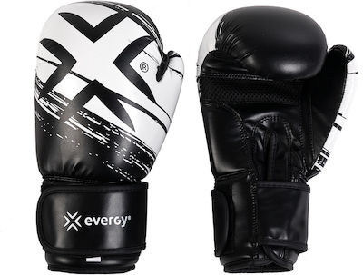 Evergy Fitness Synthetic Leather Boxing Competition Gloves Black