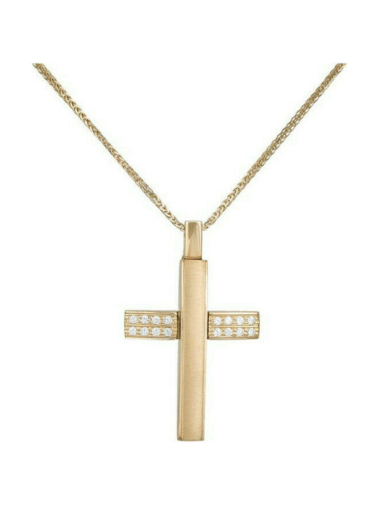 Baptismal Crosses with Chain 14K Women's Engagement Cross K14 with Chain 036588C 036588C 036588C Women's Gold 14 Karat