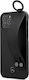 Mercedes-Benz Leather Hand Strap Back Cover Plastic / Piele Negru (iPhone 12 mini)