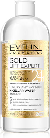 Eveline Gold Lift Expert Micellar Water Αφαίρεσης Μακιγιάζ Προσώπου 500ml