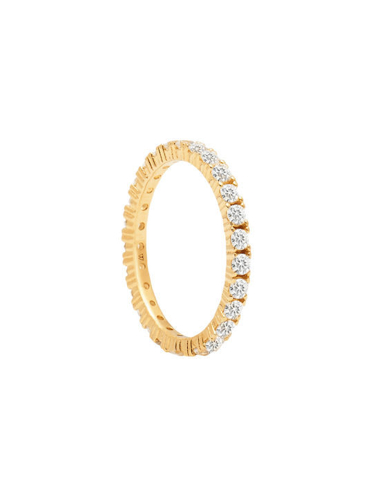 P D Paola Women's Gold Plated Silver Eternity Ring Naomi with Zircon