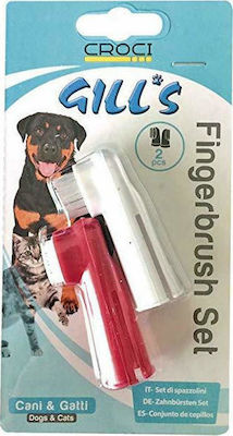 Croci Gill's Dog Toothbrush Οδοντόβουρτσα – Δαχτυλήθρα 2τμχ