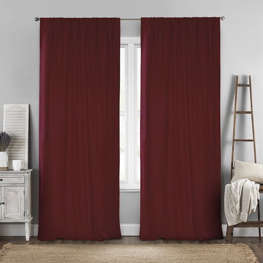 Lino Home Perdea cu Coafură Renas Burgundy 140x280 cm