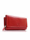 452 Large Leather Women's Wallet Red