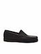 America Men's Leather Moccasins Black