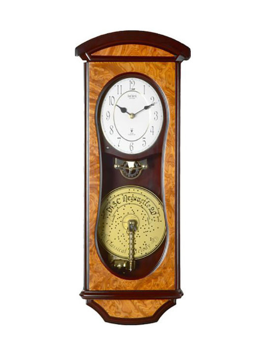Rhythm Antikes Wanduhr Kunststoff Braun 27x9.7cm
