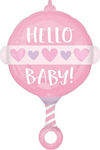 Pink Hello Baby Μπαλόνι Κουδουνίστρα 60cm 1τμχ