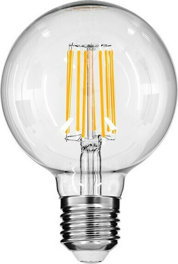 GloboStar Edison Retro LED-Lampe 12W 137mm für Fassung E27 und Form G95 Warmes Weiß 1320lm Dimmbar
