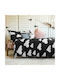 Snurk Cloud Set Kids Duvet Cover Single with Pillowcase Black 160x220cm