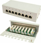 LogiLink Shielded Patch Panel for Rack 1U with 8 cat6 Ports Gray