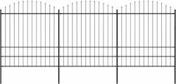 vidaXL Metal Fences with Spears 2x5.1m