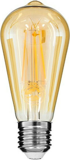 GloboStar Edison Retro Λάμπα LED 10W 140mm για Ντουί E27 και Σχήμα ST64 Θερμό Λευκό 1050lm Dimmable