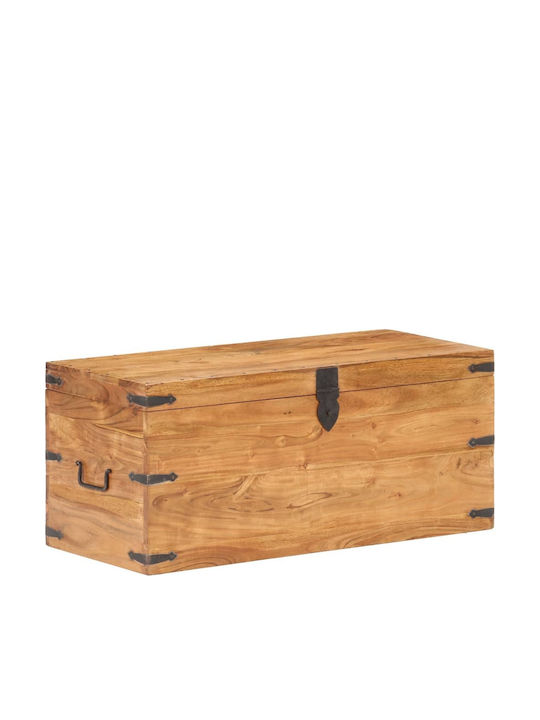 vidaXL Wooden Decorative Trunk Beige 90x40x40cm