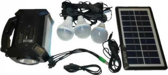 GDLite Solar Lighting System 8056 with Flash Light 3 Lamps Radio and USB Charging