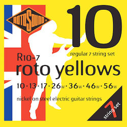 Rotosound Roto Einstellen Χορδών Vernickelter Stahl 10 - 56" Yellows - Regular 7-string Rotosound Roto Einstellen Χορδών Vernickelter Stahl 10 - 56" Yellows - Regular 7-string