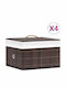 vidaXL Wooden Storage Box with Lid Brown 31x31x20cm 4pcs
